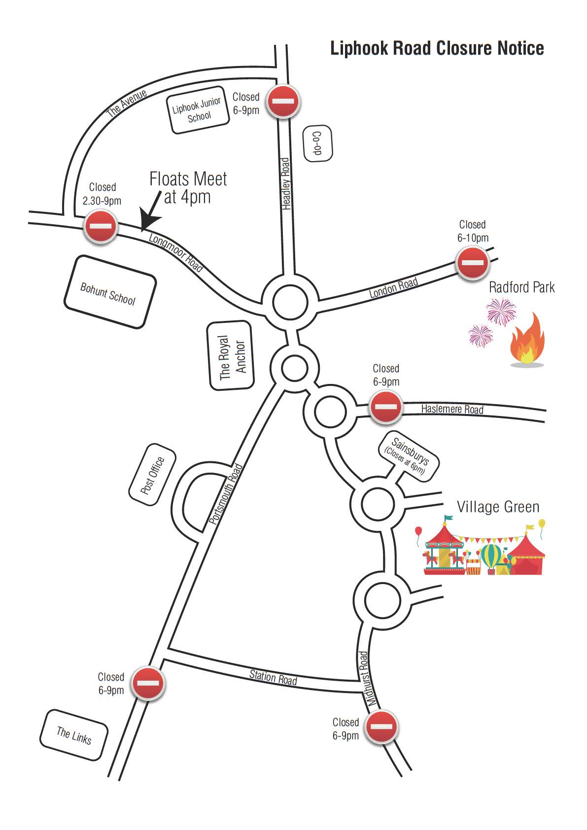 Route & Road Closure Liphook Carnival