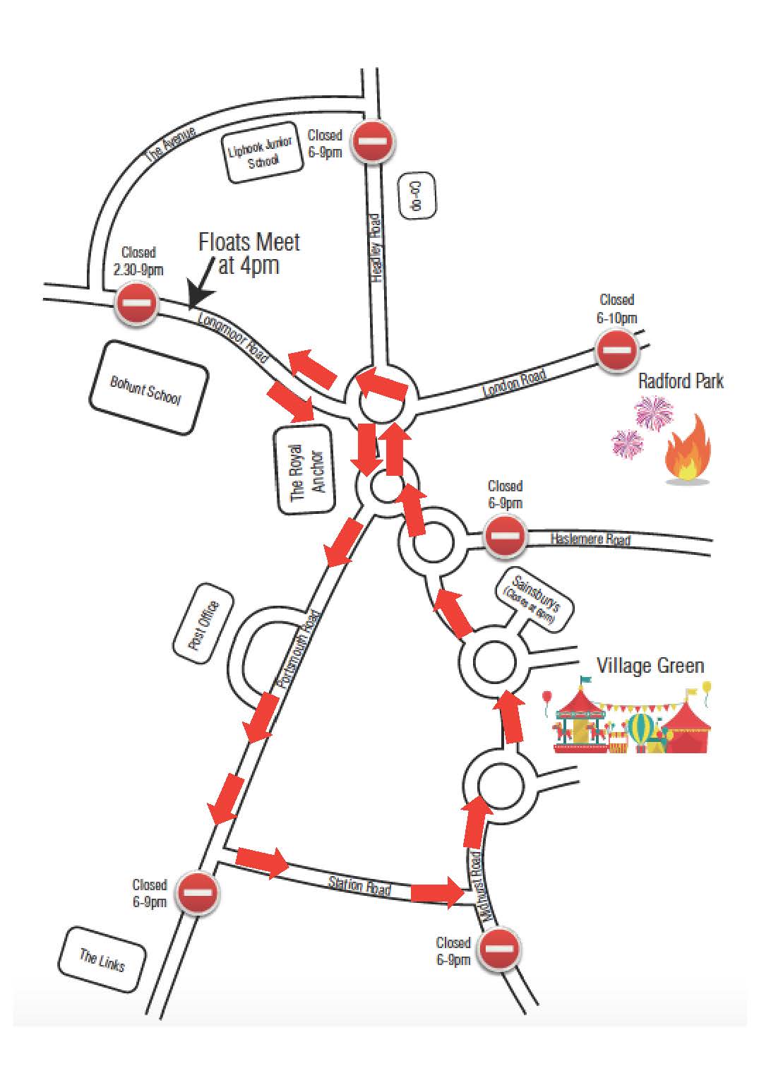Route & Road Closure Liphook Carnival